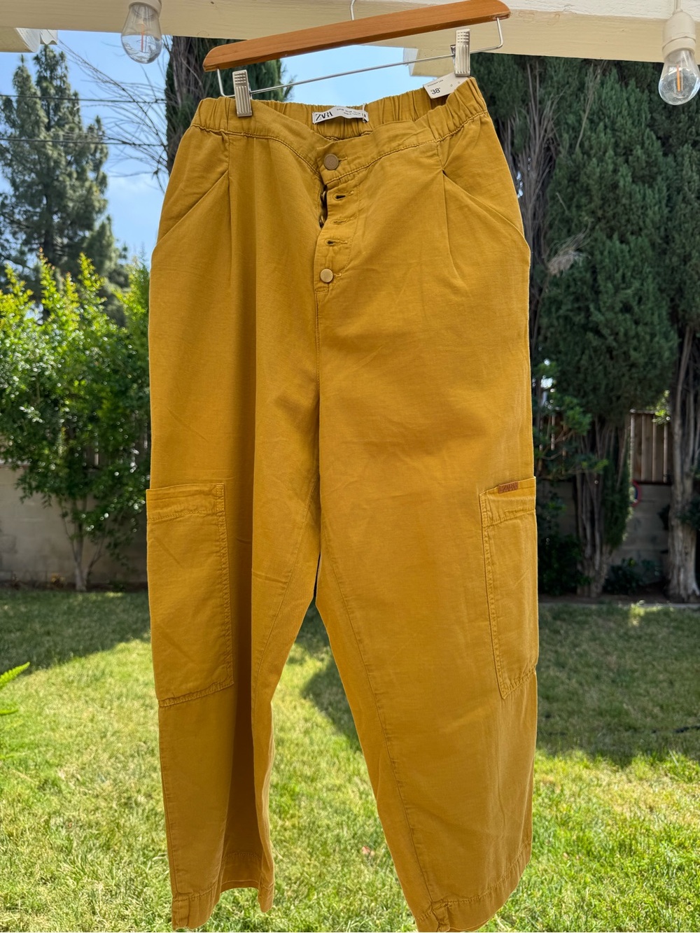 Cotton and Linen Mustard  Pants